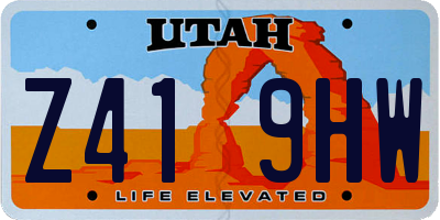 UT license plate Z419HW