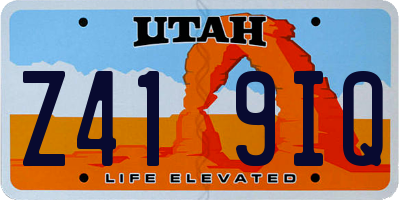 UT license plate Z419IQ