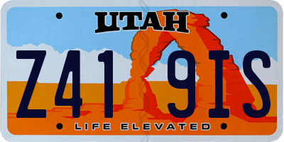 UT license plate Z419IS