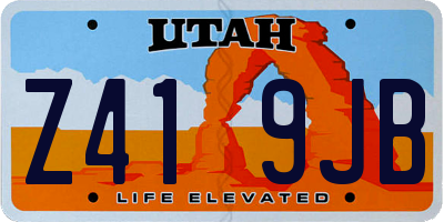 UT license plate Z419JB