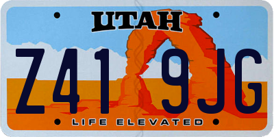 UT license plate Z419JG