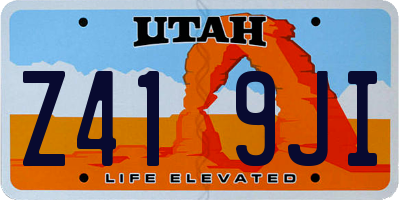 UT license plate Z419JI