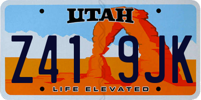 UT license plate Z419JK