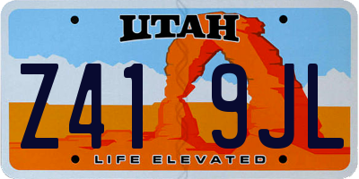 UT license plate Z419JL
