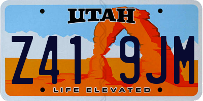 UT license plate Z419JM