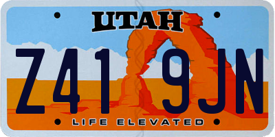 UT license plate Z419JN