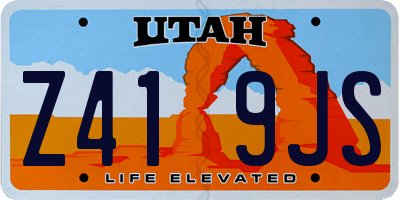 UT license plate Z419JS