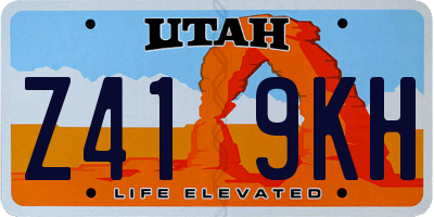 UT license plate Z419KH