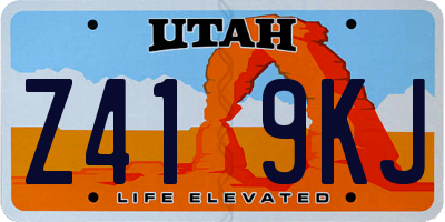 UT license plate Z419KJ