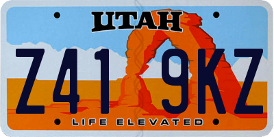 UT license plate Z419KZ