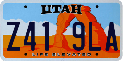 UT license plate Z419LA