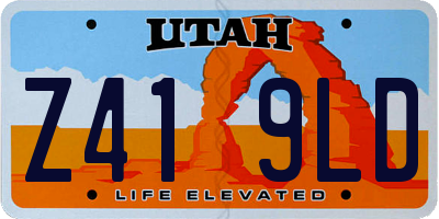 UT license plate Z419LD