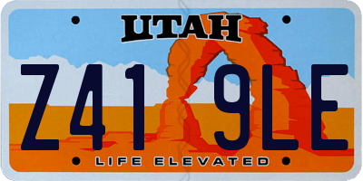 UT license plate Z419LE