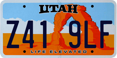 UT license plate Z419LF