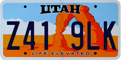 UT license plate Z419LK