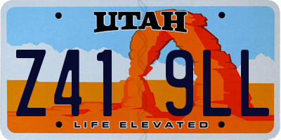 UT license plate Z419LL
