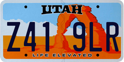 UT license plate Z419LR