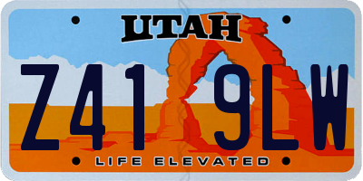 UT license plate Z419LW