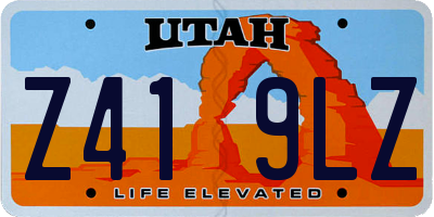 UT license plate Z419LZ