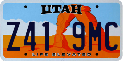 UT license plate Z419MC