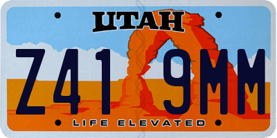 UT license plate Z419MM