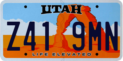 UT license plate Z419MN