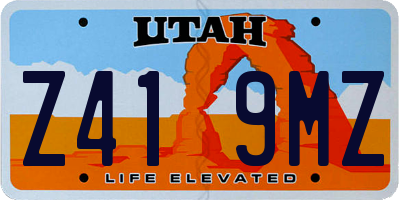 UT license plate Z419MZ