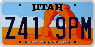 UT license plate Z419PM