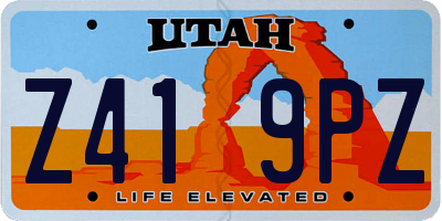 UT license plate Z419PZ