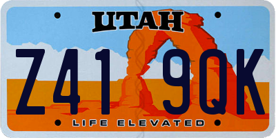 UT license plate Z419QK