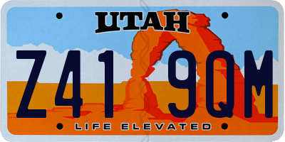 UT license plate Z419QM