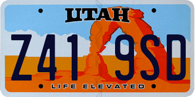 UT license plate Z419SD