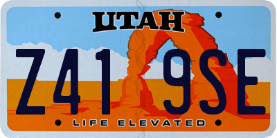 UT license plate Z419SE