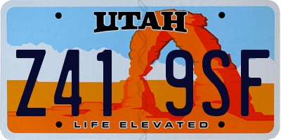 UT license plate Z419SF