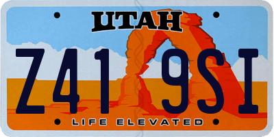 UT license plate Z419SI