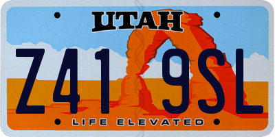 UT license plate Z419SL
