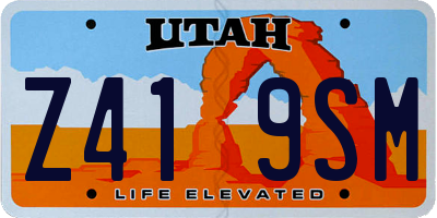 UT license plate Z419SM