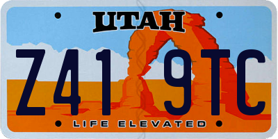UT license plate Z419TC