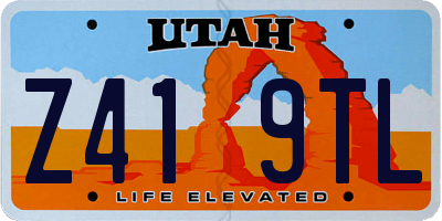 UT license plate Z419TL