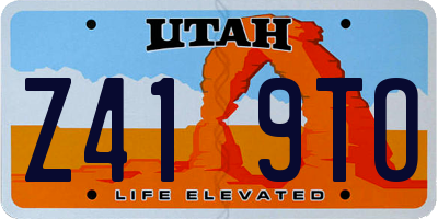 UT license plate Z419TO