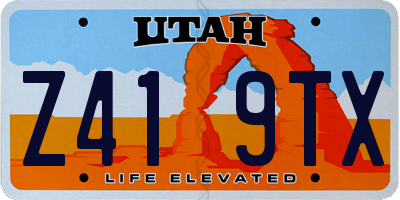 UT license plate Z419TX