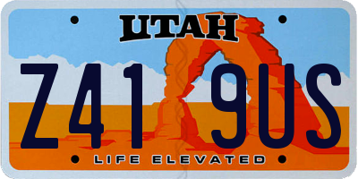 UT license plate Z419US