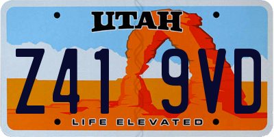UT license plate Z419VD
