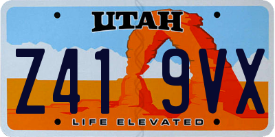 UT license plate Z419VX