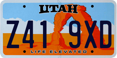 UT license plate Z419XD
