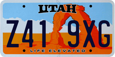 UT license plate Z419XG
