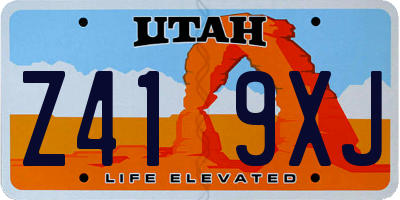 UT license plate Z419XJ