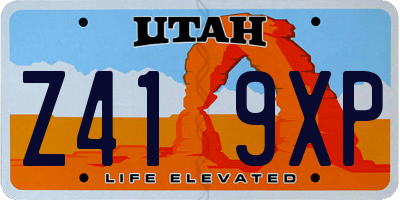 UT license plate Z419XP