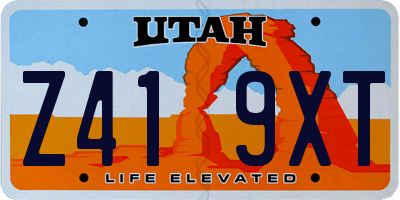 UT license plate Z419XT