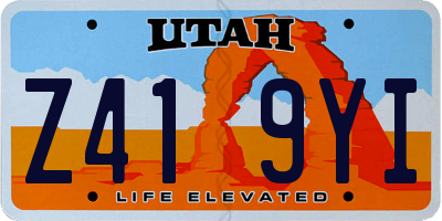 UT license plate Z419YI